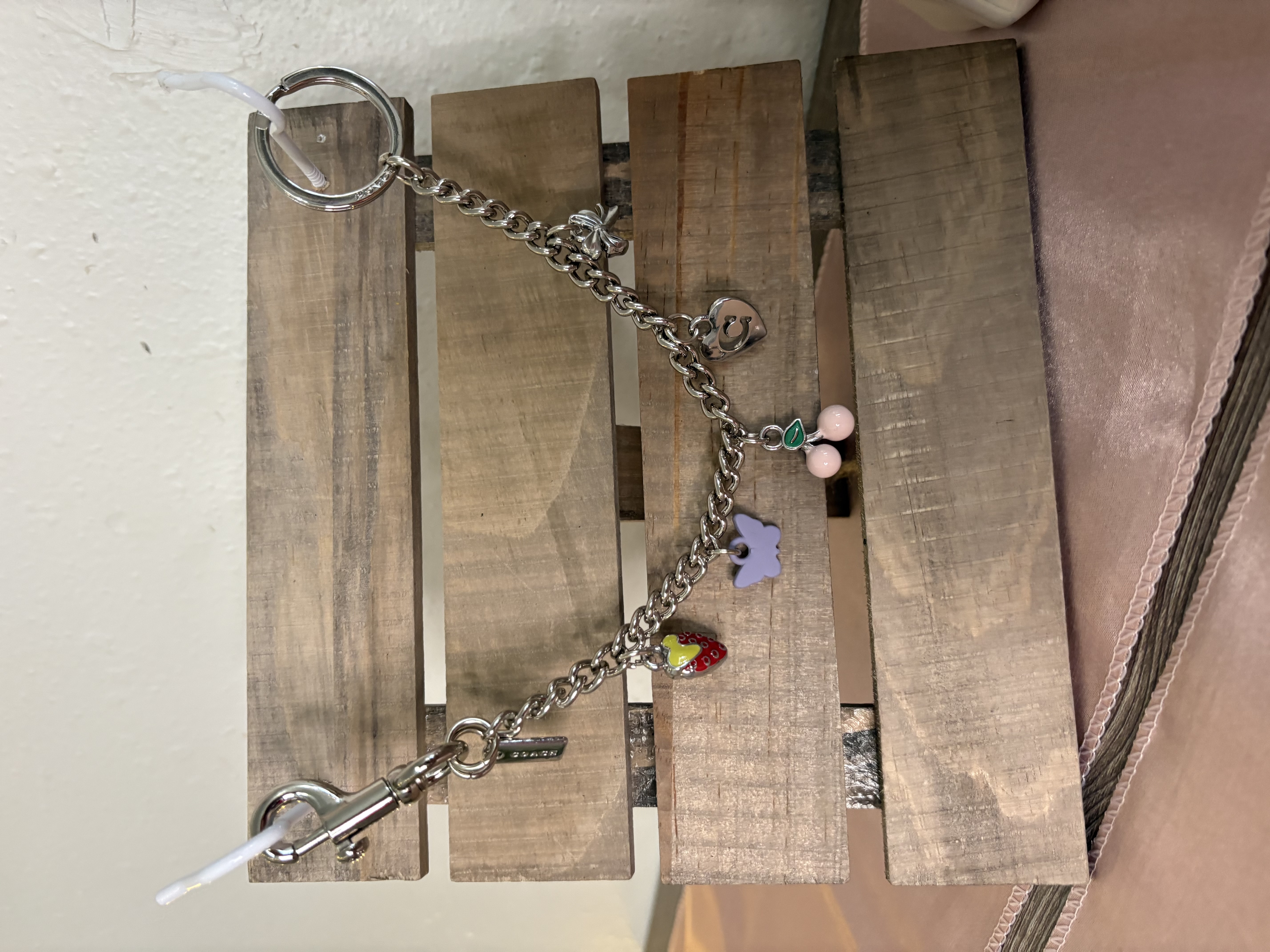 Purple Butterfly Silver Keychain