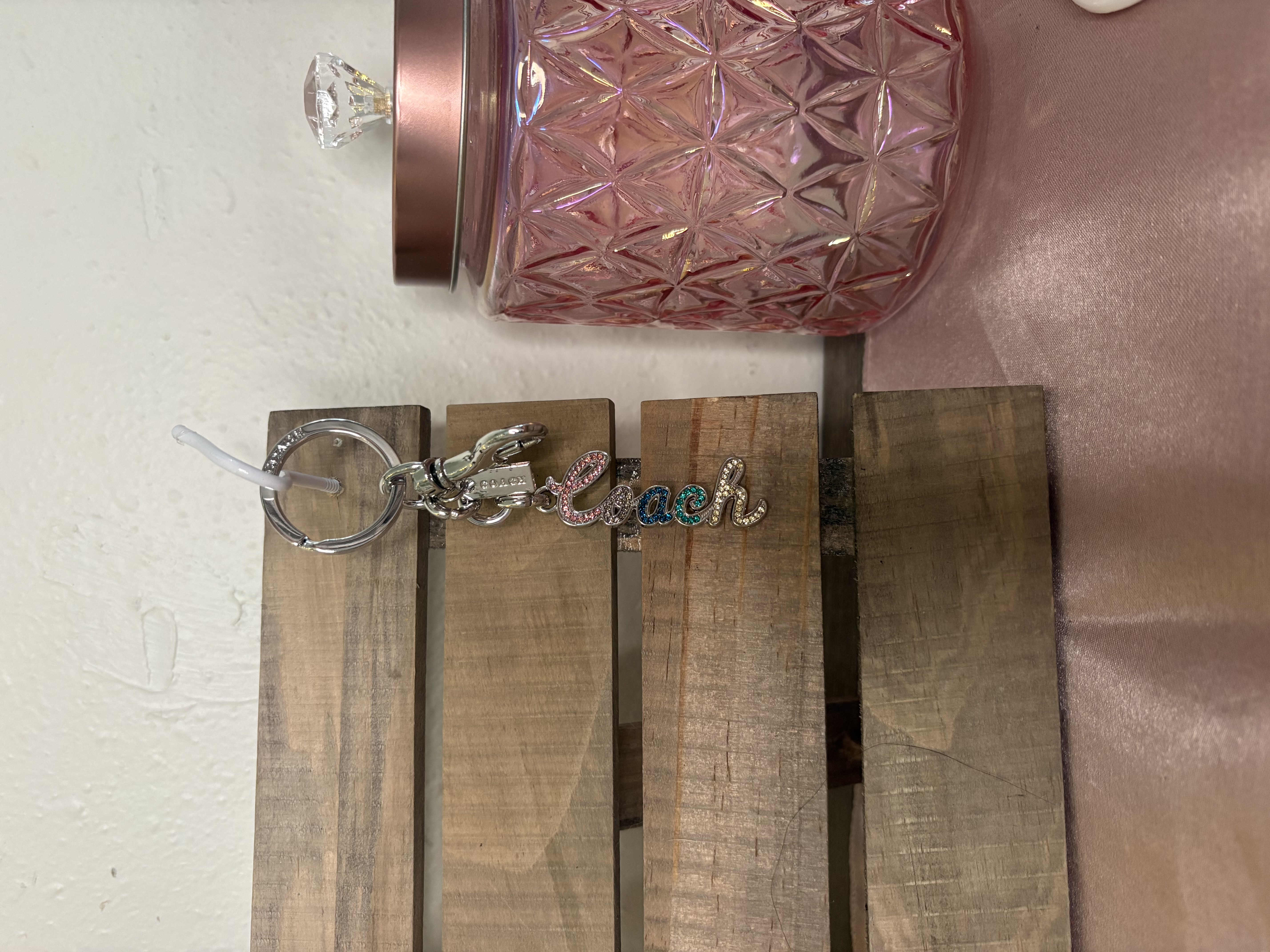 Coach silver keychain 